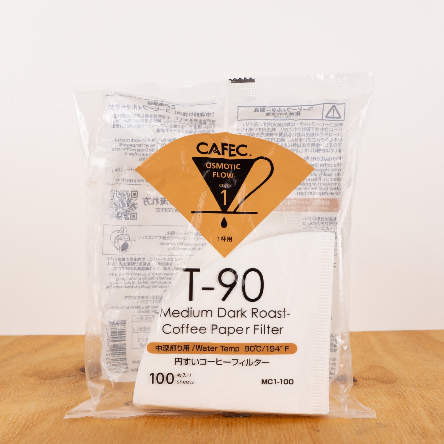 CAFEC T-90 Papierfilter - 1 Tasse - 100 Stück - Made in Japan
